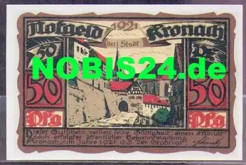 96317 Kronach Städtenotgeld 50 Pfennige 1921