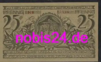 82487 Oberammergau Notgeld 25 Pfennige um 1920