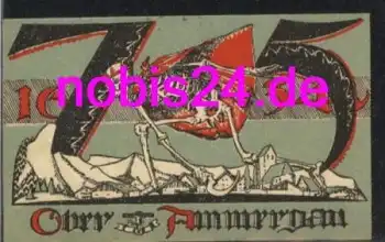 82487 Oberammergau Notgeld 75 Pfennige um 1921