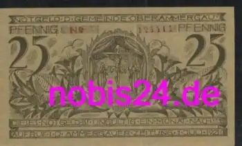82487 Oberammergau Notgeld 25 Pfennige um 1920
