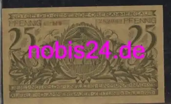82487 Oberammergau Notgeld 25 Pfennige um 1920