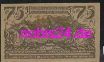 82487 Oberammergau Notgeld 75 Pfennige um 1920