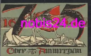 82487 Oberammergau Notgeld 75 Pfennige um 1920