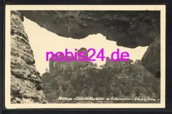 01824 Rathen Kletterfelsen "Lokomotive"  Sächsische Schweiz *ca. 1954