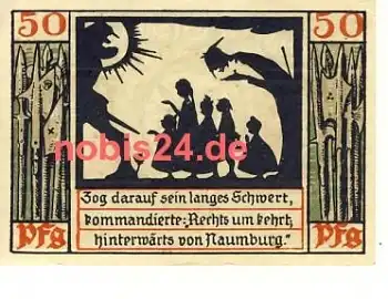 06628 Naumburg Notgeld 50 Pfennige 1920