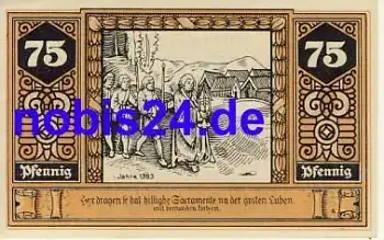 19336 Wilsnack Notgeld 75 Pfennige 1922