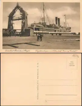 18546 Sassnitz Trajektanlage mit Fährschiff "Konung Gustaf V " *1920