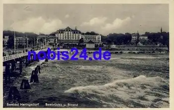 17424 Heringsdorf Seebrücke und Strand o 1935