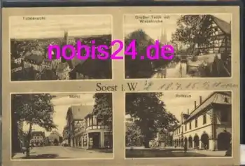 59494 Soest Markt Rathaus Wiesekirche o 18.7.1915