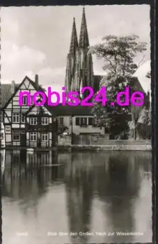 59494 Soest Westfalen Wiesenkirche Teich o 1968