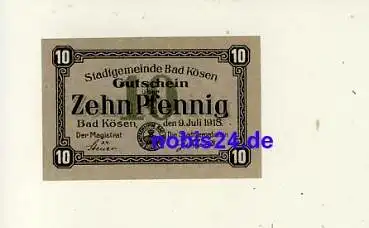 06628 Bad Kösen Notgeld Zehn Pfennig 1918
