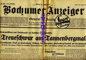 Bochumer Anzeiger 202 Jahrgang 1933