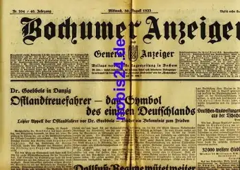 Bochumer Anzeiger 204 Jahrgang 1933