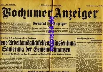 Bochumer Anzeiger 222 Jahrgang 1933