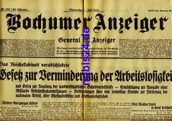 Bochumer Anzeiger 128 Jahrgang 1933