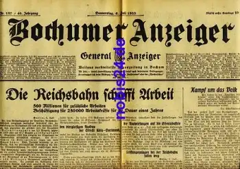 Bochumer Anzeiger 157 Jahrgang 1933