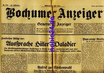 Bochumer Anzeiger 168 Jahrgang 1933