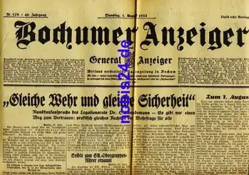 Bochumer Anzeiger 179 Jahrgang 1933