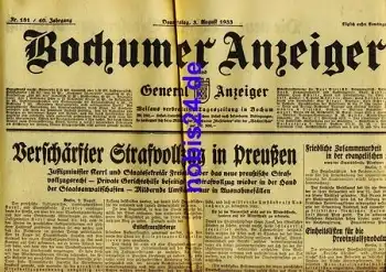 Bochumer Anzeiger 181 Jahrgang 1933