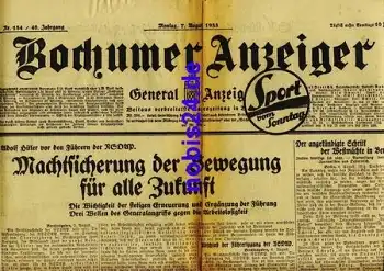 Bochumer Anzeiger 184 Jahrgang 1933