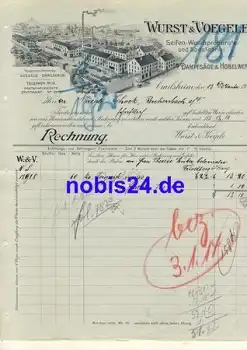 74564 Crailsheim Dampfsäge & Hobelwerk Wurst & Voegele Briefkopf 1913