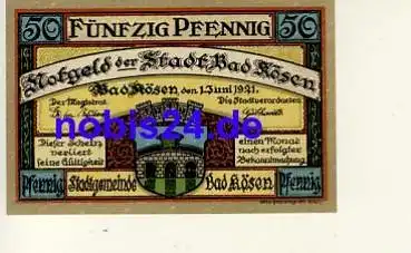 06628 Bad Kösen Notgeld 50 Pfennige um 1920