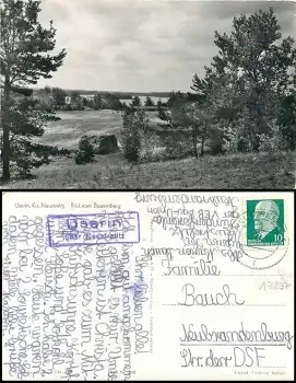 17237 Userin über Neustrelitz Landpoststempel Blick vom Bauernberg o 1962 Hanich0530