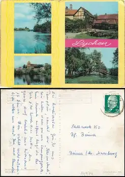 17268 Ahrensdorf über Templin Landpoststempel auf AK Lychen o 11.8.1963