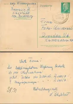 19357 Premslin Landpoststempel auf Ganzsache Ulbricht o 5.11.1963