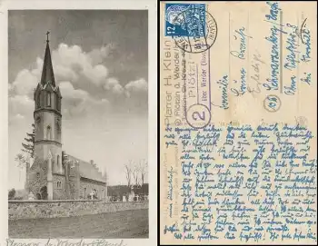 14542 Plötzin über Werder (Havel) 2 Landpoststempel auf AK Plessow o 31.12.1949
