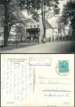 15537 Kienbaum über Strausberg Landpoststempel auf AK Sportschule o 16.1.1961
