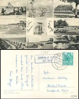 18374 Sundische Wiese über Barth Landpoststempel auf AK Zingst o 11.4.1961