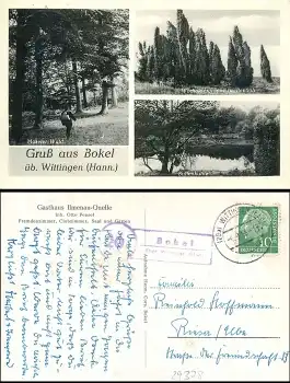 29378 Bokel über Wittingen (Han) 20 Landpoststempel auf AK o 4.9.1958