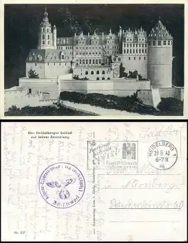 Heidelberg Reserve Lazarett (Verwaltung) Feldpost 2. WK o 29.8.1940