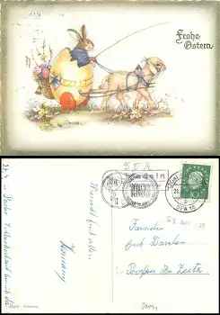 Bledeln über Hannover 20a Landpoststempel auf Osterkarte o 28.3.1959