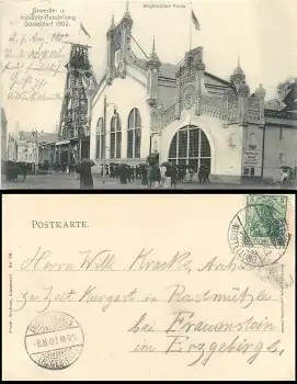 Düsseldorf Gewerbe und Industrie Ausstellung 1902 Bergbaulicher Verein Sonderstempel 7.8.1902