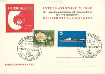 Düsseldorf Interpack 58 Sonderstempel 8.3.1958