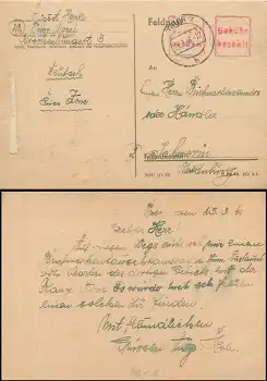 Trier 2 x Gebühr bezahlt Stempel auf Postkarte o 25.3.1946 nach Schwerin