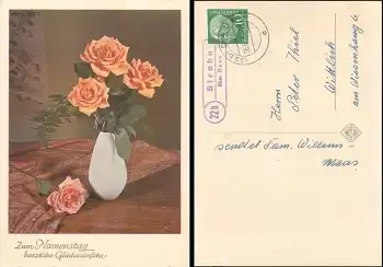 54558 Strohn über Daun 22b Landpoststempel auf AK o 28.6.1958