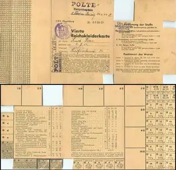 Reichskleiderkarte LWA Magdeburg Polte Hauptmagazin 1944