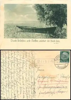 Birkach über Hohenheim Landpoststempel auf AK o 18.8.1936
