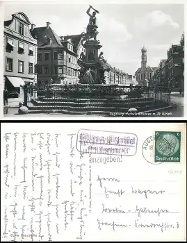 86456 Gablingen - Fliegerhorst über Augsburg Landpoststempel auf AK o 18.4.1939