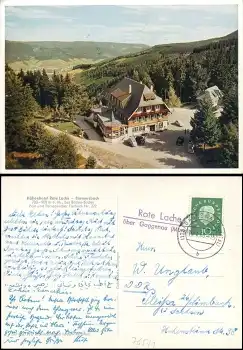 76571 Rote Lache über Gaggenau (Murgtal) Landpoststempel auf AK o 19.4.1960