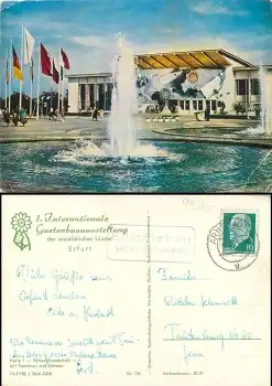 99310 Ellichleben über Arnstadt Landpoststempel auf AK Gartenbauausstellung Erfurt o 5.9.1962