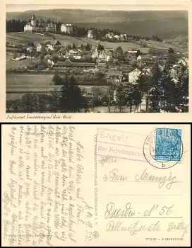99887 Engelsbach über Friedrichroda Landpoststempel auf AK Finsterbergen o 14.10.1955