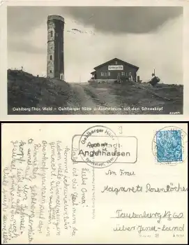 99310 Arnstadt - Angelhausen Landpoststempel auf AK Gehlberg o 20.7.1956