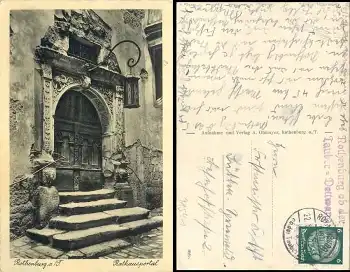 91541 Dettwang Rothenburg ob der Tauber Landpoststempel auf AK o 22.5.1934