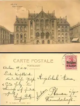 Arlon Palais de Justice Landespost in Belgien Michel 3 o 1914
