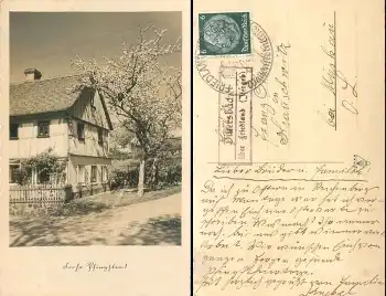Dittersbachel über Friedland (Isergeb) Landpoststempel auf AK o 12.5.1940