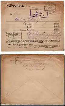 Armee Fernsprech Abteilung 3 Feldpost Expedition Oberkommando der III. Armee 19.5.1916